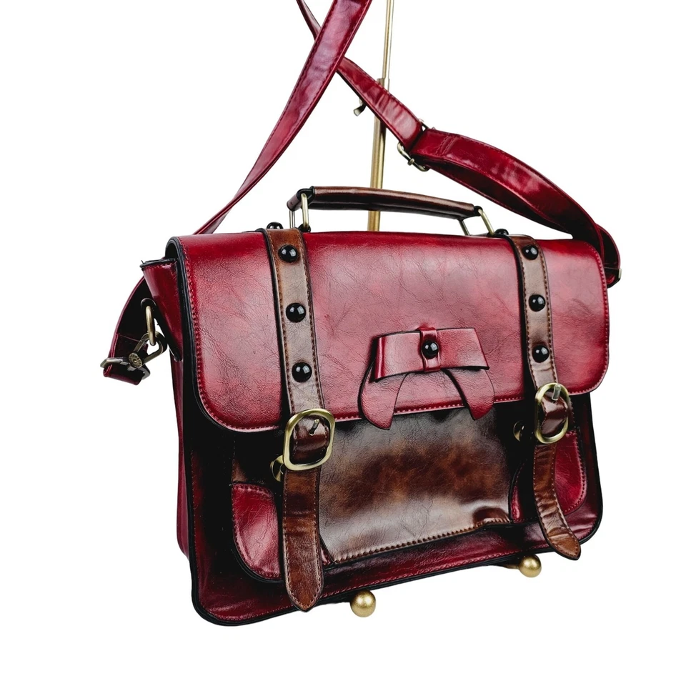 Ecosusi Vegan Leather Medium Messenger Crossbody Convertible Bag - Image 2 of 4