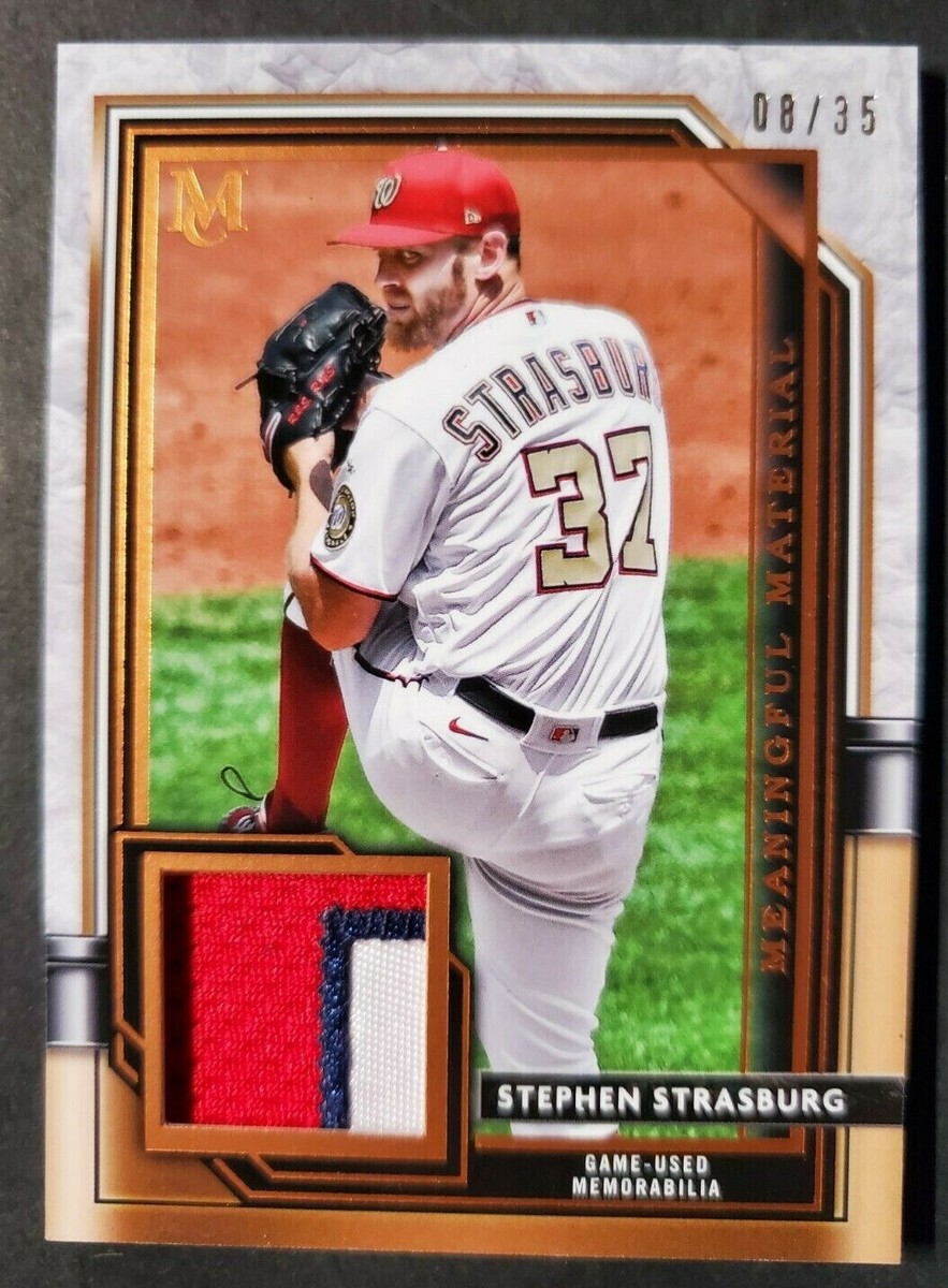 Stephen Strasburg 2021 Topps Museum Game Worn Used Jersey Patch 