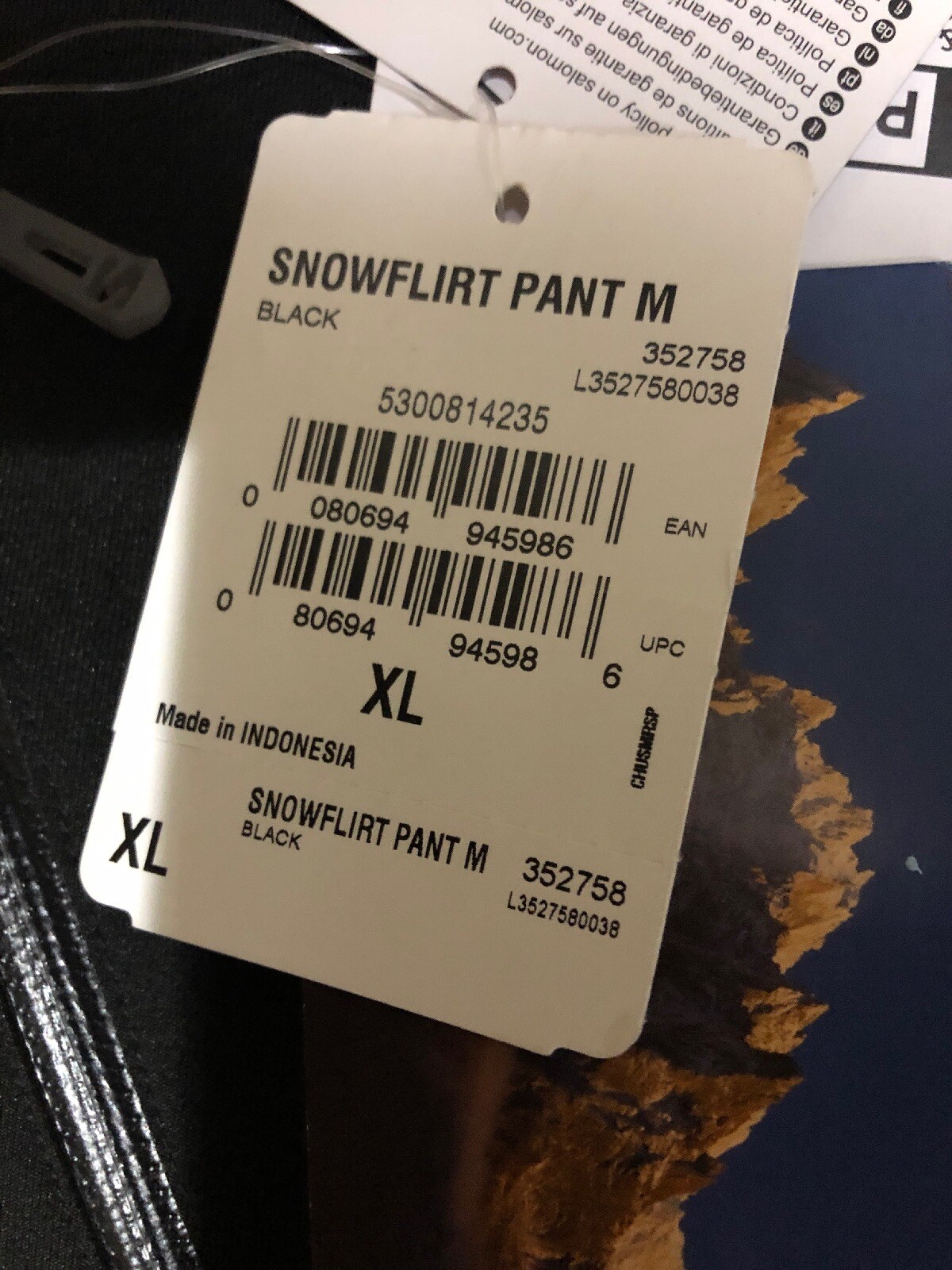 Nuovi pantaloni da sci da neve Salomon Clima Pro 10K tutti da montagna da uomo XL neri