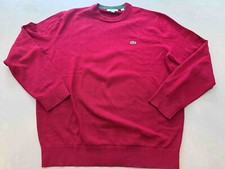 Lacoste CREW-Neck Cotton Sweater Mens Size LIGHT MAROON Red