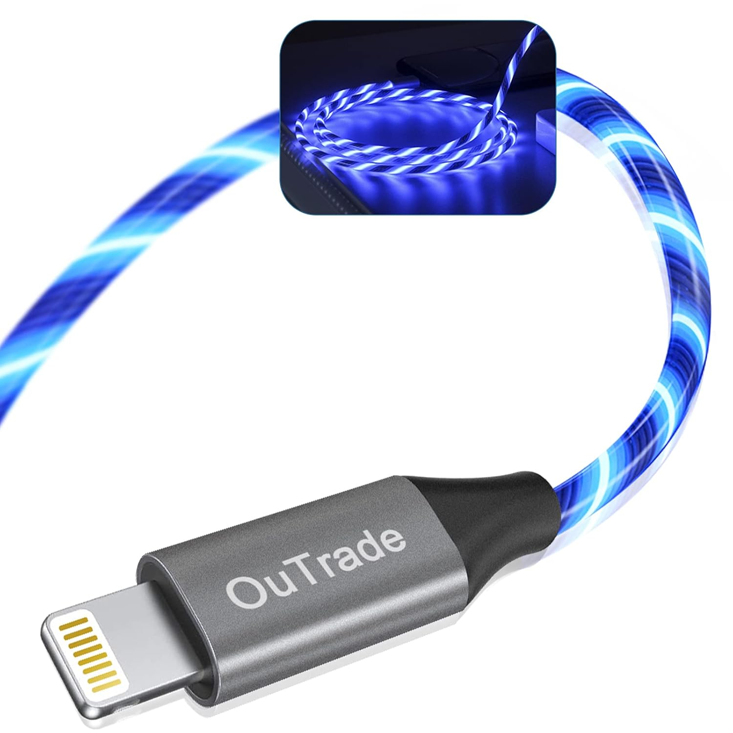 LED Iphone Charger Cord Light up Lightning Cable | Mfi Certified Apple Charger |-image