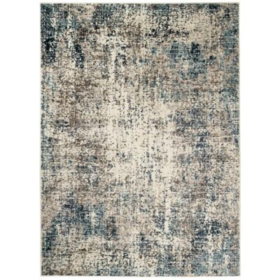 1.5m X 2.4m Elfenbein Blau Und Grau Abstrakt Power Webstuhl Fläche Teppich