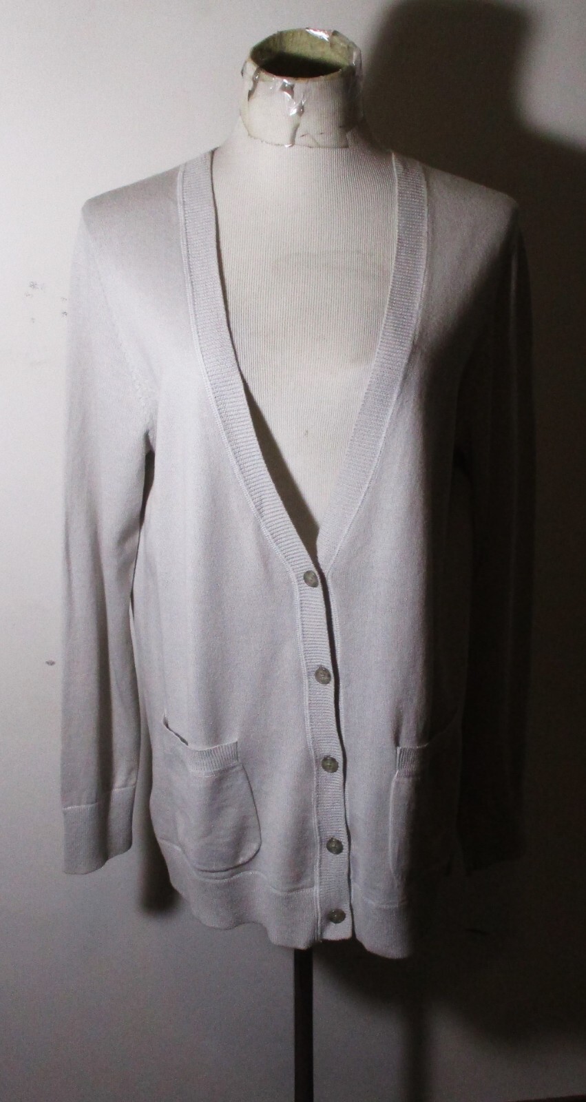 L.L. BEAN Gray Merino Wool Long Sleeve Cardigan Sweater Women's Size M