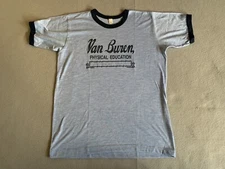 Vintage Ringer t-shirt Van Buren Physical Education (Queens NY). Tag Unreadable