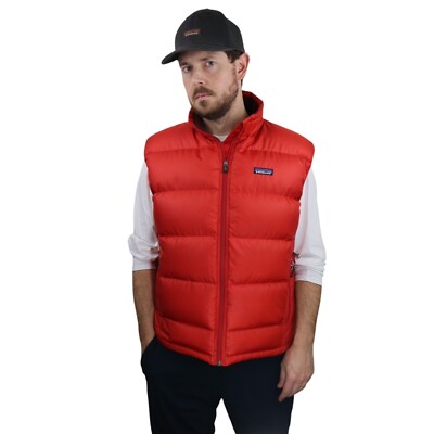 Vintage Patagonia Fitz Roy Down Insulated Sweater Puffer Vest Mens Large Red Y2K