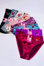 Women Briefs Lot 3, 6 Or 12 Bikini High cut Panties Undies Satin Silky Cool 3123