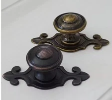 MFYS Retro Furniture Knobs and Handles Antique Bronze Knob with Backplate