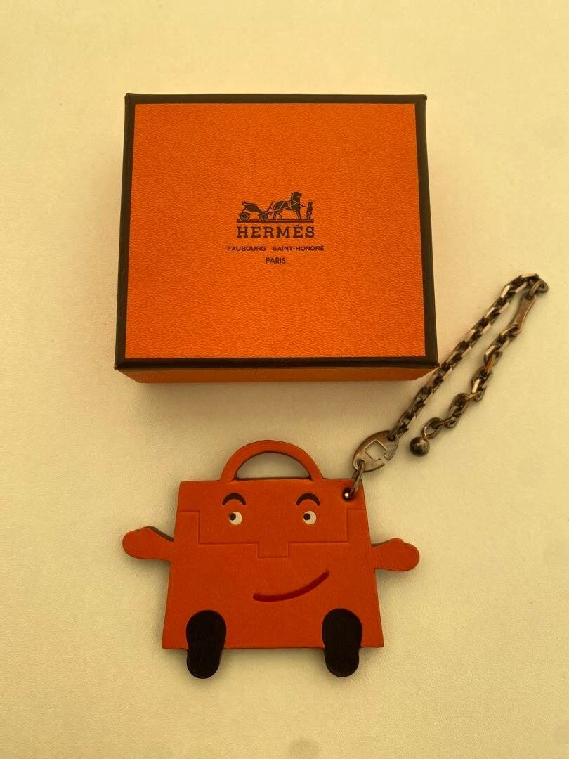 HERMÈS HERMES Kelly bambola ciondolo pelle argento 925 arancione