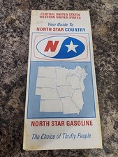 Vtg North Star Gasoline Map Central & Western United States Gas Oil 1970