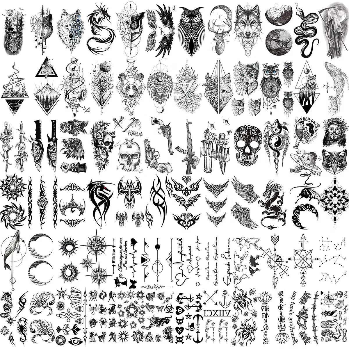 72 Sheets Tiny Temporary Tattoos Stickers, Fake Body Art Tattoos For Men And Wom