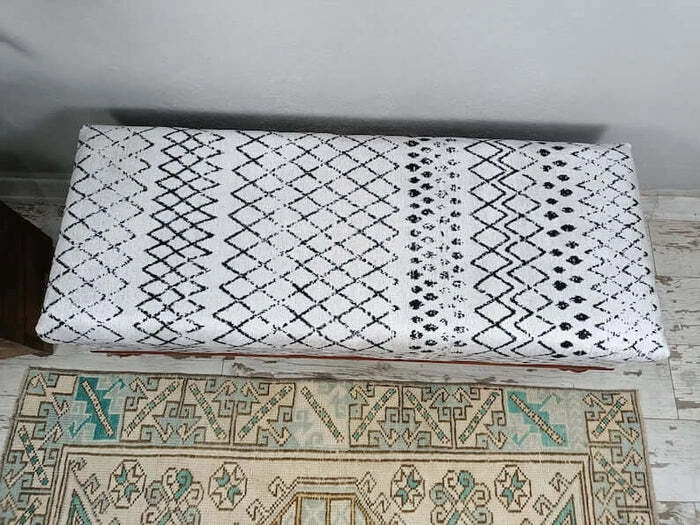 Handmade ottoman bench, Upholstered bench, Bedroom bench, Storage ottoman - Image 3 of 4