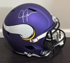 🔥 Justin Jefferson Signed Minnesota Vikings Full Size Rep Helmet - Beckett COA