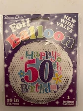 HAPPY 50th BIRTHDAY FOIL HELIUM BALLOON