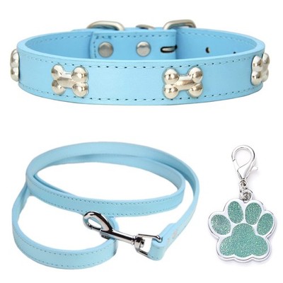 HALFSUMO Hundehalsband Leder Halsband Hundeleine Combo Set Hundehalsbänder Ve...