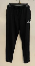 Mens Adidas Athletic Jogger Pants Black w/White Logo Size L RN88387 CA40312
