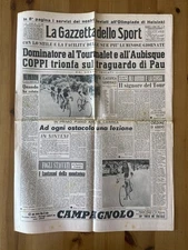 LA GAZZETTA DELLO SPORT YEAR 56 N°166 JULY 1952 COPPI,OCKERS,ROBIC,BAUVIN