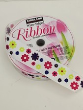 Kirkland Signature Wire Edged Ribbon 1.5" x 50 Yards   Flowers  Gift Wrap Decor