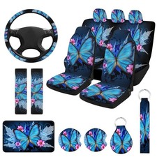 15 Pcs Universal Car Seat Covers Full Set, Breathable  Washable Car Seat Cov...