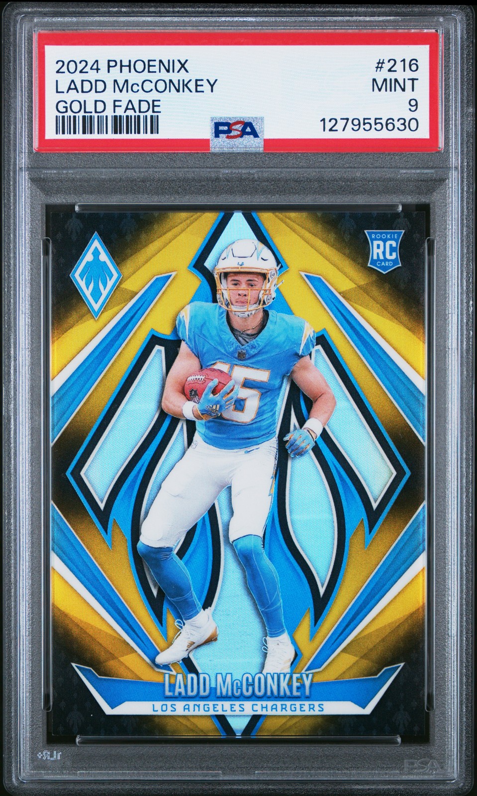 2024 PANINI PHOENIX GOLD FADE #216 LADD MCCONKEY 34/125 PSA 9
