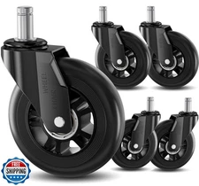 TESUMI Upgraded Office Chair Wheels 3" inch Roller Blade Rubber C