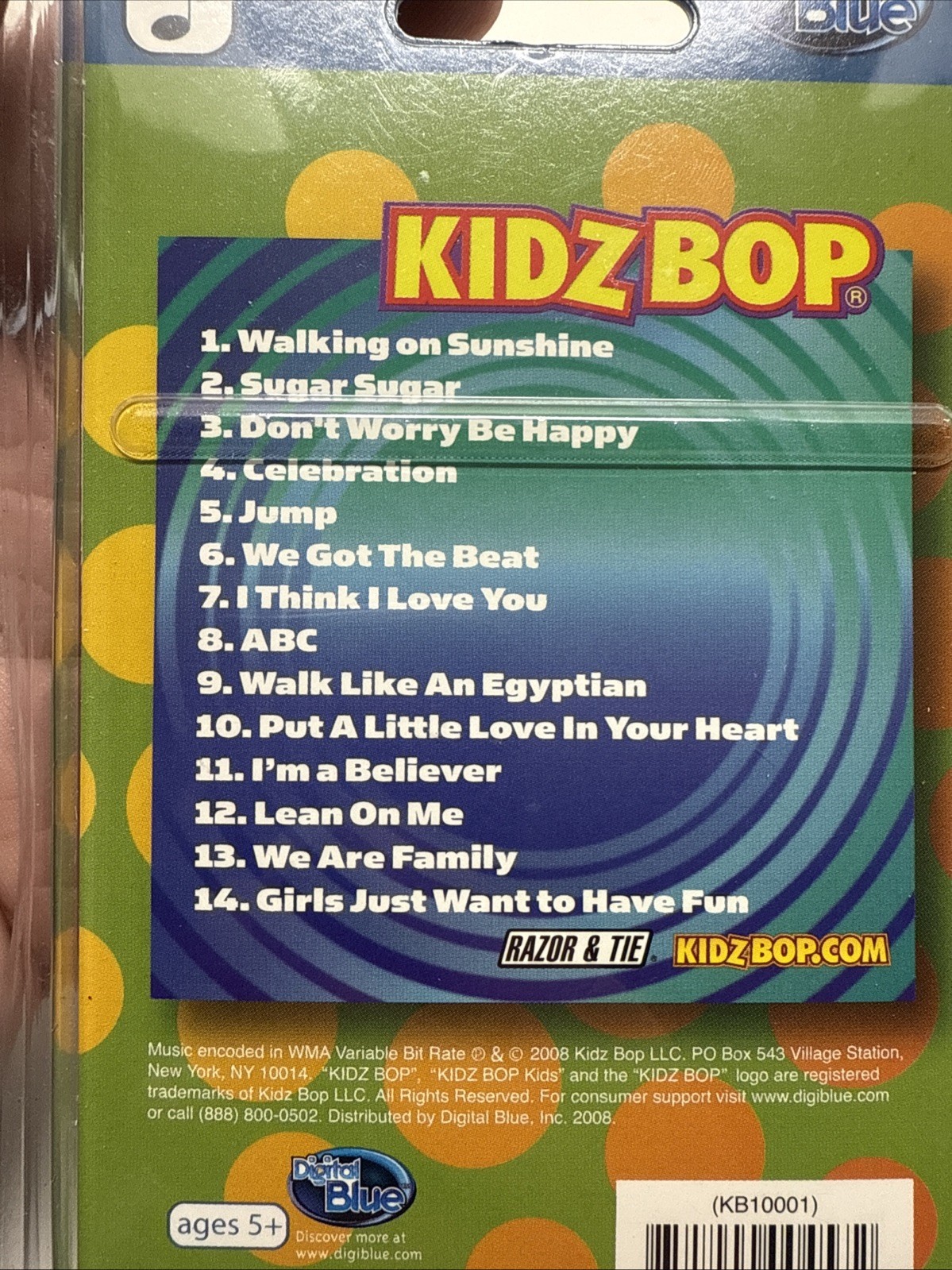 Disney Mix Stick Digital Music MP3 WMA Player 2008 Holds 500 song 1GB NEW Blue