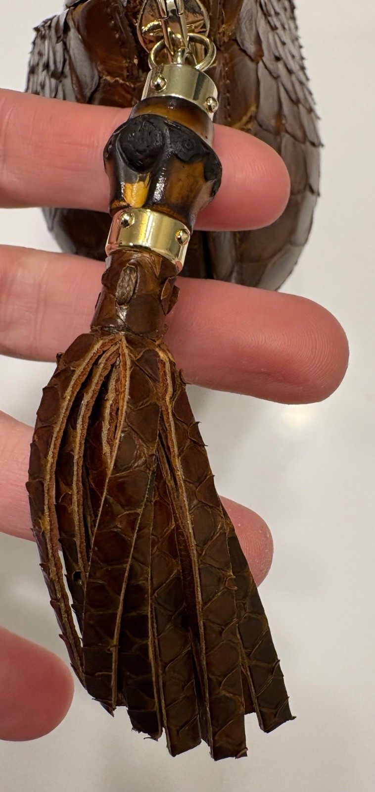 Authentic Gucci Brown Python Ankle Booties Bamboo… - image 9