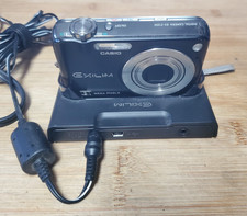 Casio Exilim 12.1MP Digital Camera W/ Battery And Docking Cradle/Charger Black