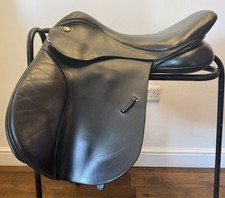 18” Kent & Masters GX Cob Saddle Black English Leather Adjustable Gullet