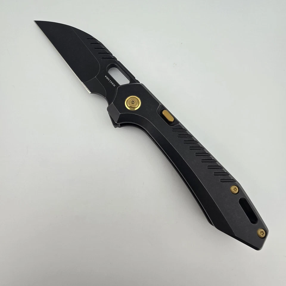 Vosteed RSKAOS Folding Knife M390 Black Stonewashed Titanium Wharncliffe MHET1 - Image 3 of 4