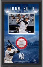 Juan Soto New York Yankees Framed Autographed Baseball with Shadowbox Collage