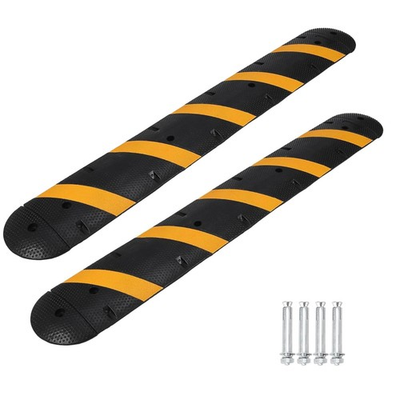 #ad #ad 7 FT Rubber Speed Bump 84quot; Speed Bumps with End Caps 25000LBS Capacity $80.83