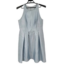 Alfred Sung Womens size 18 dress mist D769 pleated satin a-line blue