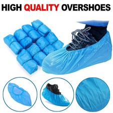 2000 Disposable Shoe Cover Blue Anti Slip Plastic Cleaning Overshoes Boot Safety