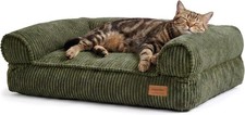 Waterproof Dog Couch Bed Washable Corduroy Pet Sofa Memory Foam Cat Lounger