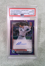 2024 Roman Anthony Bowman Mega Box Prospects Auto / 199 Purple Ref PSA 10