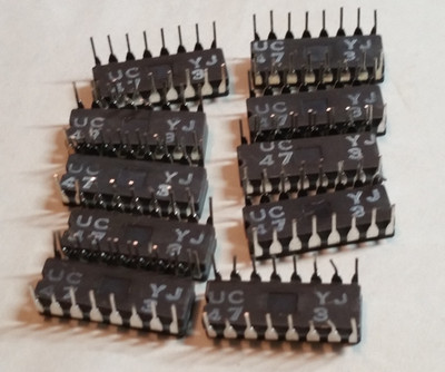 10 VINTAGE 16-Pin Computer Integrated Circuit Processor Chip RCA 836 1538 UC47