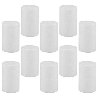 20pcs Foam Cylinders Crafts Christmas Ornament Foam Tube White Polystyrene