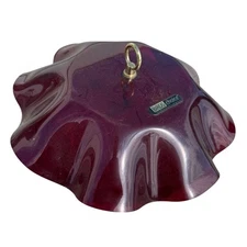 Red Protective Cover for Hanging Bird Feeder w/ Scalloped Edges SQUIRREL BAFFLE