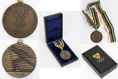 Olympic Games Olympische Spiele 1968 Siegermedaille Winner medal Grenoble
