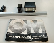 Olympus T20 Electronic Camera Flash OM System Flash Extender Manual Case working