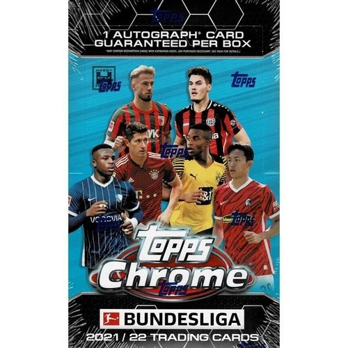 2021-22 Topps Chrome Bundesliga Soccer Hobby Box - 4 Gold RAY WAVE per BOX