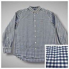 Gant Classic Oxford Shirt Men Large 16 1/2 Blue Gingham Check Button Down VTG