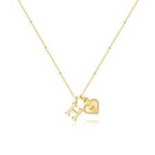 Initial Necklaces for Women Trendy,Cute Heart Necklace 14K Gold Plated Personali