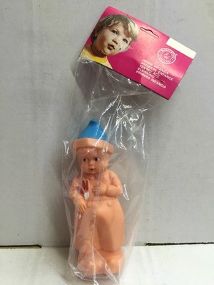 Vintage Rubbertoys 6'' Rubber Squeaky DOLL Toy #3 MIB made in Italy