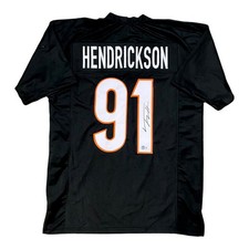 Trey Hendrickson Autographed Cincinnati Bengals Black Custom XL #91 Jersey - Bec