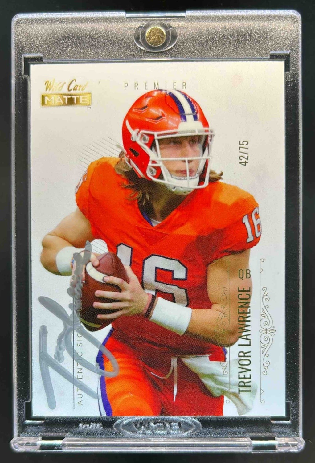 Trevor Lawrence Wild Card Matte White Premier Edition Autographs #MBC1 Base