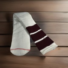 VTG 80's Mens Tube Socks Orlon Acrylic Men's 10-13 Striped NOS Burgundy 90's USA