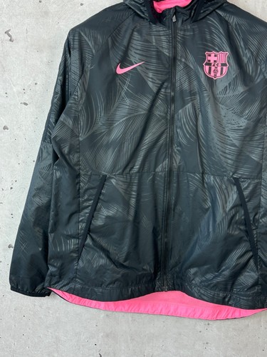 Nike Barcelona Printed Big Logo Nylon Black Light Jacket Size L - Picture 3 of 15
