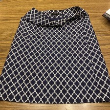 talbots Womens Size 10 Checkered Skirt Dress Fancy $9.99 Sale Blue White
