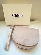 Chlo  Parfum Pink Pebbled Leather Wristlet Pouch with Original Gift Box   New